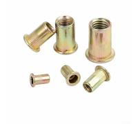 Kit de 150 écrous à rivets avec ensemble d'outils de rivetage à main, inserts filetés en acier au carbone plaqué zinc, corps moleté à tête plate, tailles métriques assorties M3-M10 pour réparation