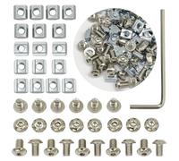 Kit de 150 ensembles de vis et écrous pour connecteur de support Conrner série 2020, 150 écrous en T M5 + 150 vis à tête hexagonale M5 x 8 mm pour accessoires profilés en aluminium (M5)