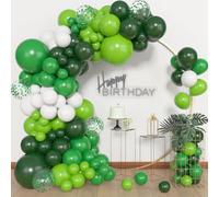 Kit de 153 guirlandes d'arche de ballons verts, différentes tailles de 45,7 cm, 30,5 cm, 25,4 cm, 25,4 cm, 12,7 cm, vert citron foncé, émeraude clair, ballons à confettis en latex pour safari, jungle