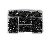 Kit De 155 Vis Carénage pour Pare-Brise Moto pour Aprilia RS250 Fixation avec M5, Joint Inclus Assortiment Boulons Vis De Fixation(Noir)