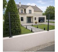 Kit de 15m Grillage Rigide Soudé gris 7016 Maille 200x55 - Fil de 4mm, Hauteur 1230mm, sur Platine.