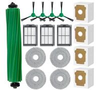 Kit de 16 pièces de rechange pour aspirateur pour iRobot Roomba Plus 405/505/507 Combo, pièces d'accessoires, 1 brosse principale, 3 filtres HEPA, 4 brosses latérales, 4 sacs à poussière, 4 chiffons