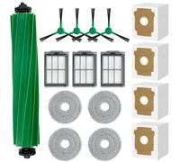 Kit de 16 pièces de rechange pour aspirateur pour iRobot Roomba Plus 505/405, pièces d'accessoires, 1 brosse principale, 3 filtres HEPA, 4 brosses latérales, 4 sacs à poussière, 4 chiffons