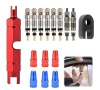 Kit de 16 Pièces pour Valves Tubeless VTT, Inclut Noyaux de Valve Presta, Outil Démonte Obus, et Adaptateurs de Pompe à Vélo - Solution Universelle pour la Réparation (16 Pcs)