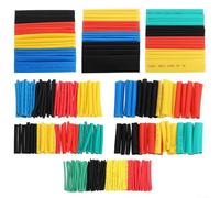 Kit de 164 gaines thermorétractables en polyoléfine - Manchons d'isolation étanches et ignifuges - Assortiment de réparation de câbles flexibles - Rapport 2:1 - Noir, rouge, bleu, jaune, vert