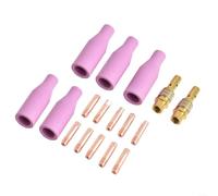 Kit de 17 buses de torche de soudage MIG pour 15AK MB15, 5 buses en faïence, 2 supports de pointe, 10 embouts de contact de 0,8 mm, consommables en laiton cuivre pour soudage MAG