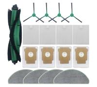 Kit de 17 pièces de rechange pour iRobot Roomba 105 Vac - Comprend une brosse à rouleau, des brosses latérales, des filtres HEPA, des chiffons et des sacs à poussière | Kit d'entretien complet pour