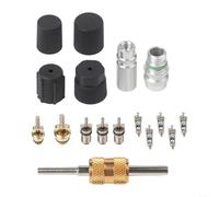 Kit de 17 pièces de valve CA pour systèmes R134a R12 avec valves de service et outils de remplacement de noyau