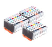 Kit de 18 cartouches d'encre compatibles 3 Go Inks pour Canon CLI-8 (PIXMA/Pixus) - Noir, Cyan, Magenta, Jaune, Photo Cyan, Photo Magenta
