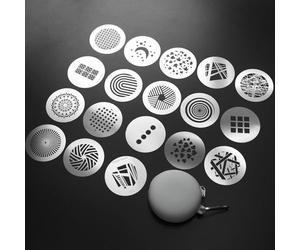 Kit de 18 Gobos ronds pour snoot optique, 66 mm, motifs de plaque métallique pour fixation de projecteur, compatible avec Godox BFP/OT1/OT1 Pro/II/Westcott Optical Spot/Aputure SE, pour portraits