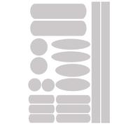 Kit de 18 stickers blanc adhésifs réfléchissants pour signalisation casque