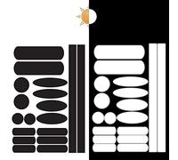 Kit de 18 stickers noir adhésifs réfléchissants pour signalisation sur casque