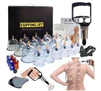 Kit de 18 Ventouses Thérapeutiques,Ventouses Chinoises,Set de Verres à Ventouses Avec Pompe à Vide,Cupping Therapy Ventouse,Professionnelles Anti Cellulite et Soulagement des Douleurs Musculaires