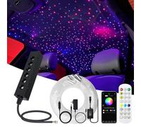 Kit de 180 pièces colorées RGBW Starlight - 6 LED - 1,5 m - Avec application/télécommande - Fibre optique - Avec étoiles filantes et mélange de couleurs pour voiture/home cinéma - Décoration de ciel