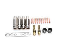 Kit de 19 pièces d’accessoires de soudage à la torche pour poste de soudage MIG Binzel 15AK, embouts de contact en cuivre et buses en laiton avec manchons isolants, pièces de