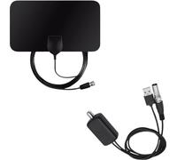 kit de 2 antennes numériques internes HDTV 1080p, 4K sans câble, portée de 80 km et amplificateur de signal - SUREAMP