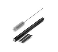 Kit de 2 brosses de nettoyage pour appareils auditifs avec aimant, extracteur de piles et poils en acier/nylon - Élimine le cérumen et la poussière