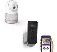 Philips - Kit de 2 caméras connectées motorisées avec autotracking - WelcomeEye Look 531051 (pour intérieur) + WelcomeEye View 531050 (pour extérieur) - Philips