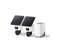 Kit de 2 caméras de surveillance eufyCam S4, solaires pour l'extérieur, Bullet-PTZ triple objectif, 4K UHD, panorama 360°, inclinaison, suivi auto, zoom hybride x8, vision nocturne, pour HomeBase S380