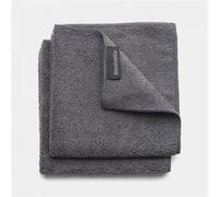 Brabantia – Torchon microfibre – 30 x 30 x 0,5 cm – Gris foncé – Lot de 2