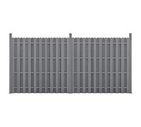 [neu.holz] Kit de 2 Clôtures Barrière Brise Vue Brise Vent Bois Composite (WPC) Gris 185 x 376 cm
