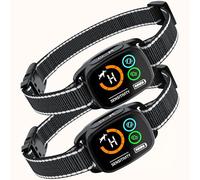Kit de 2 colliers anti-hurlement et anti-hurlement pour chiens, modes son/vibrations/vibrations fortes, détection intelligente des hurlements et aboiements, rechargeable, étanche IP67