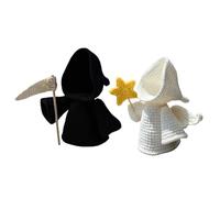 Kit de 2 faucheuses et anges au crochet - Kit de bricolage d'Halloween - Fait à la main - Jolie faucheuse tricotée avec instructions (français non garanti)