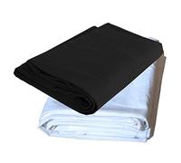 Kit de 2 Fond Tissu pour Studio Photo Video DynaSun W001 Blanc +W002 Noir 2,8x4mt PUR COTON 140g/sqm