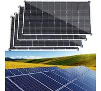Kit de 2 panneaux solaires de 200 W avec régulateur de charge 40 A, kit d'adaptation pour panneaux solaires monocristallins flexibles, câble de raccordement pour camping-car, caravane, fourgon, bate