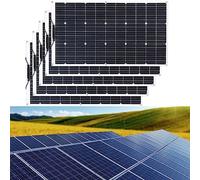 Kit de 2 panneaux solaires de 200 W avec régulateur de charge 40 A, kit d'adaptation pour panneaux solaires monocristallins flexibles, câble de raccordement pour camping-car, caravane, fourgon, bate