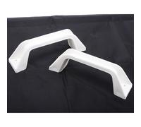 Kit de 2 poignées de tirage blanches avec entraxe 150 mm - 4 trous - sans cache vis