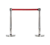 Kit de 2 poteaux acier inoxydable 201 - sangle 3m rouge