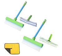 Kit de 2 Raclettes à Vitres en Silicone Recyclable Alisanda, Outils de Nettoyage de Vitres avec Raclette en Silicone Et Brosse en Microfibre pour Vitres, Miroirs, PortièRes de Voiture