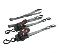 Kit de 2 sangles à cliquet rétractables avec rail en aluminium robuste, serrure en acier au carbone et polyester haute résistance, longueur réglable de 3,7 m, charge de travail de 907,2 kg