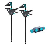 Kit de 2 Serre-Joints à une main XL PRO MAX et connecteur - wolfcraft - Ouverture 1060 mm - Force de serrage max. 250 kg - 8663060