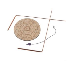 Kit de 2 tiges de radiesthésie en cuivre avec tapis de référence pendule et améthyste pour une enquête consciente, un nettoyage de l'énergie et un travail de concentration