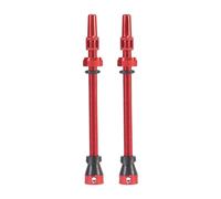 Kit de 2 Valves Presta Tubeless, Compatibles avec VTT et Vélos de Route, 85 Mm Rouge