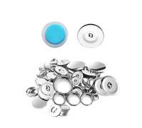 Kit de 20 boutons de couverture, ensemble de boutons ronds pour sac en tissu, ensemble de bases de boutons à recouvrement automatique, kit de boutons à recouvrir de tissu pour chapeaux, chemises, sacs