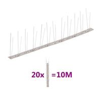 kit de 20 pics anti-pigeons en acier inoxydable 10 m 2 rangées