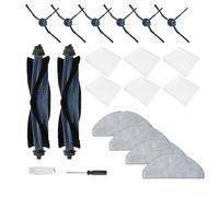 Kit de 20 pièces de rechange pour aspirateur robot Eufy G50 pour HYBRID L60 pour HYBRID SES, avec brosse principale en forme de V, brosses latérales, filtres HEPA et chiffons pour nettoyage des poils