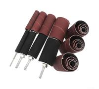 Kit de 20 tambours de ponçage rotatifs pour perceuse à main et perceuses électriques - Comprend 4 mandrins en caoutchouc, 8 gros (grain 80) + 8 fins (grain 120)