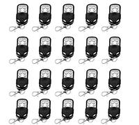 Kit de 20 télécommandes 433,92 MHz 4 Boutons avec Porte-clés | Duplication facile, mousqueton inclus, pour portails et garages, touches coulissantes, boutons A, B, C, D