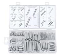 Kit de 200 Ressorts - Traction, Oscillants, Compression en Acier Inoxydable et Acier Dans une Boîte de Rangement Pratique