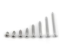 Kit de 200 vis autotaraudeuses Klanata en acier inoxydable SS304, tête bombée plate M3 6 mm-30 mm, matériel de fixation pour métal, bois, bricolage (Vis de tapage d'auto-tape à tête plate)