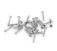 Kit de 200 vis autotaraudeuses Klanata en acier inoxydable SS304, tête bombée plate M3 6 mm-30 mm, matériel de fixation pour métal, bois, bricolage (Vis de tapisseurs d'auto-tape de la tête)