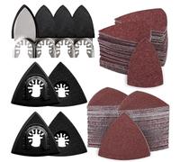 Kit de 208 patins de ponçage oscillants, 4 patins de ponçage triangulaires et 4 patins de ponçage pour doigts, 200 feuilles de papier de verre multi-outils, grain adapté pour la finition du ponçage du