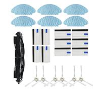 Kit de 22 brosses latérales pour aspirateur pour Tefal pour X-Plorer Series 75 Total Care RG7687WH, 1 brosse rouleau principale, 10 filtres, 6 brosses latérales, 5 tampons de nettoyage