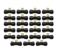Kit de 23 Buses de brumisation Basse Pression, Comprenant 12 Buses à Orifice en Laiton, 10 Bases et 1 Bouchon, tés de brumisation à Connexion Rapide 1/4 Pouce pour Maison et Jardin