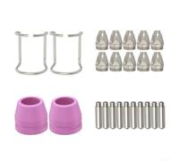 Kit de 24 consommables pour coupe-plasma compatibles avec AG60, AG60P, SG55, CUT55 Series LGK60, torches, électrodes, buses et coupelles de bouclier