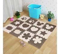 Kit de 24 Dalles Puzzle en Mousse Eva - Tapis de Sol Souple Interlocking pour Enfant Bébé - Tapis Puzzle, Dalle Mousse, Matériel: EVA, Épaisseur